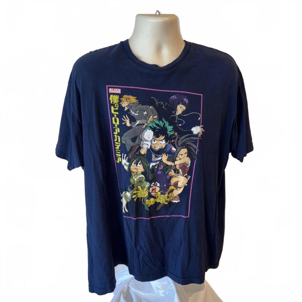 My Hero Academia Men's‎ 2XL BLUE  Short Sleeve T-Shirt.